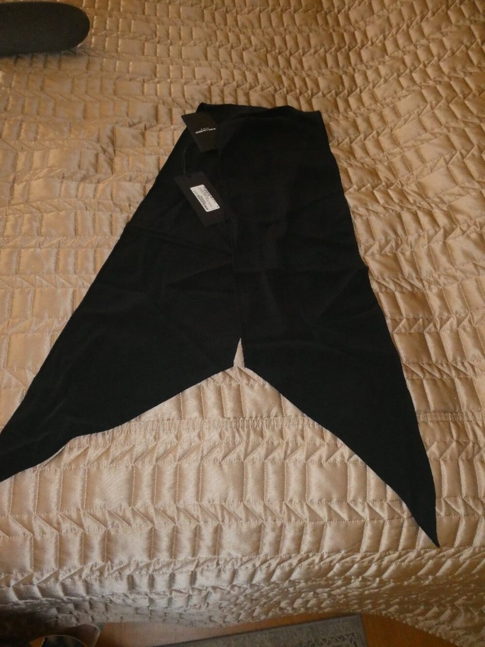 Saint Laurent Black Silk Scarf  29cm x 155cm